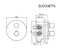 MEDIDAS TERMOSTATICA DUCHA EMPOTRADO ISYSTICK ZUCCHETTI 